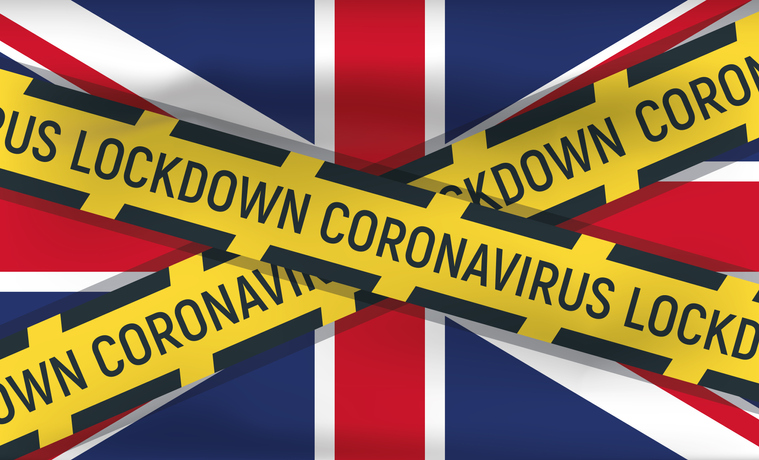 coronavirus lockdown uk flag covid