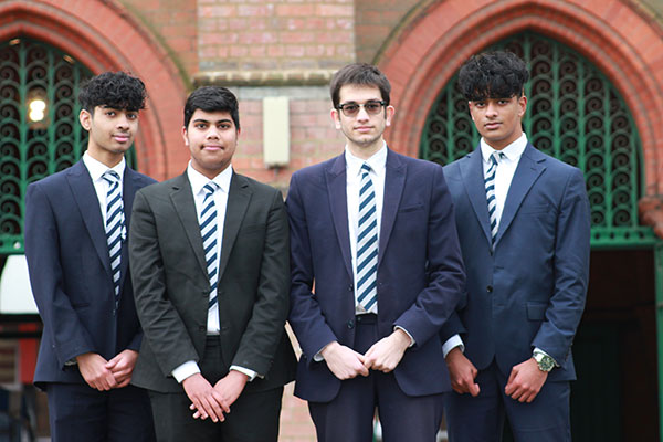 Four boys from Reading School who won the Student Investor Challenge