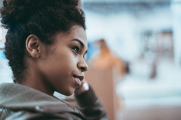 Young woman looking thoughtful