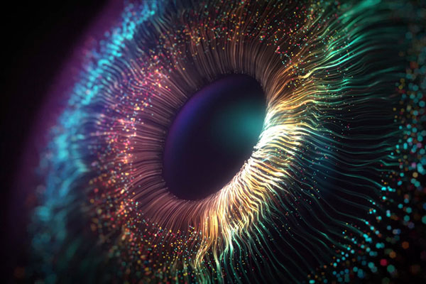 A rainbow iris big data concept