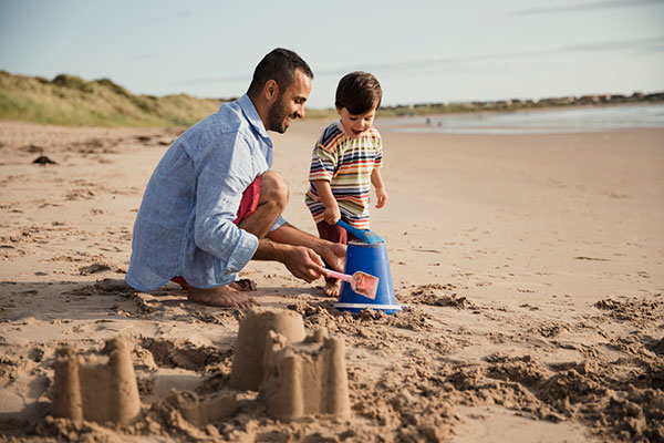 British seaside sandcastle