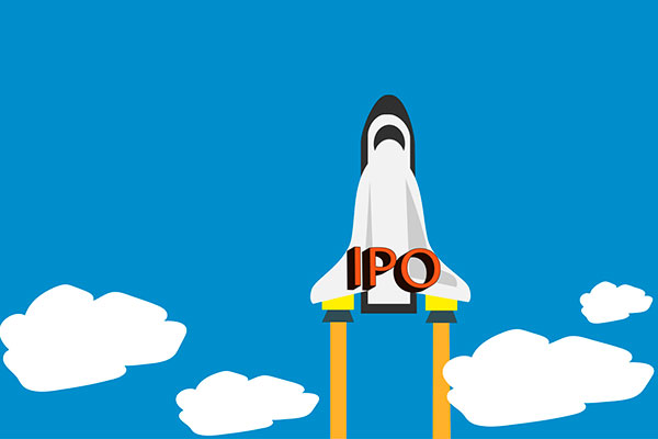 A rocket with the word 'IPO' on it 600 x 400