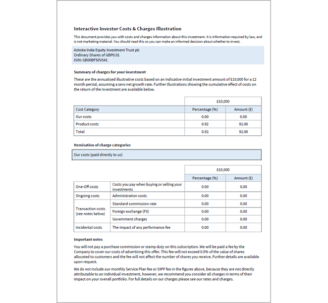 AIE Cost Disclosure