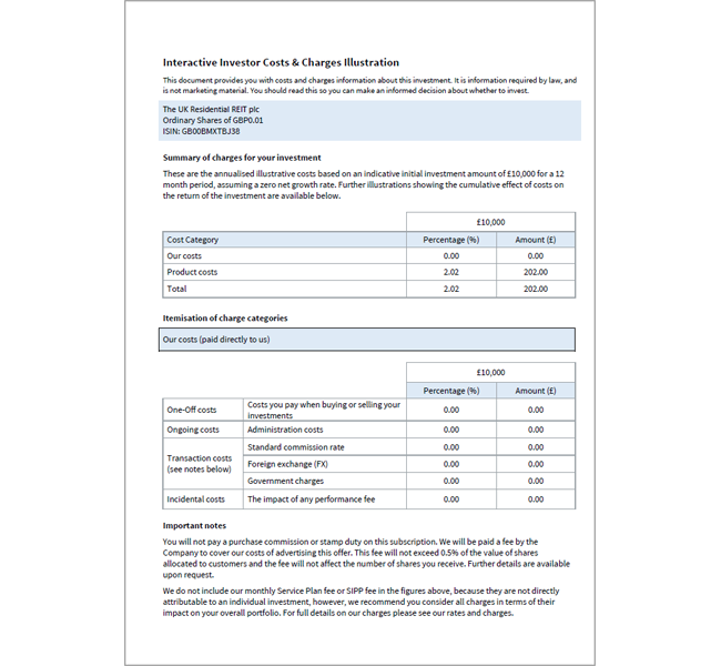URES - Cost Disclosure image