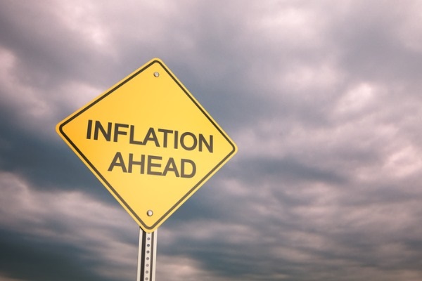 Sign that says 'inflation ahead'. 