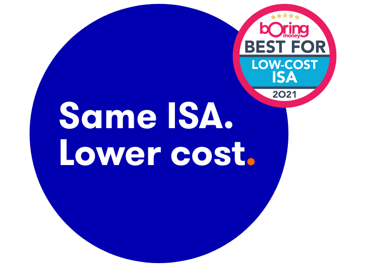 Same ISA. Lower cost.  Boring Money Best for Low-cost ISA 2021