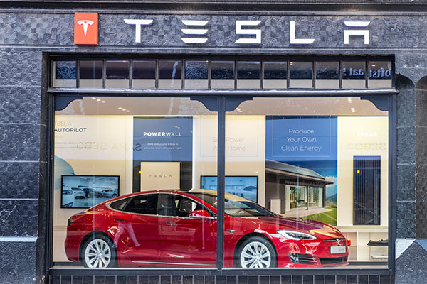 Tesla car and showroom 600