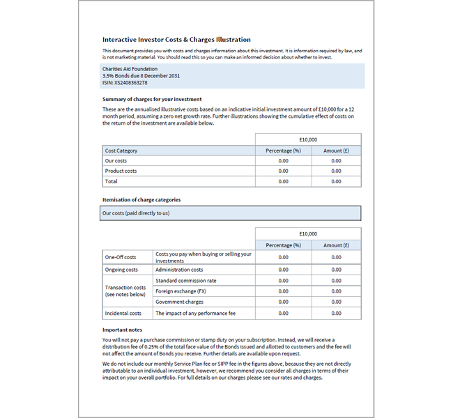 CAF2 - Cost Disclosure image