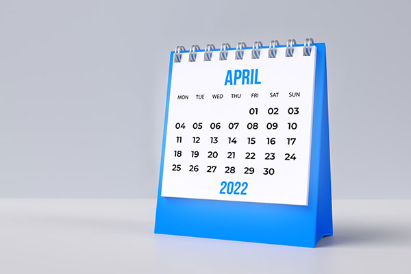 April 2022 ISA calendar 