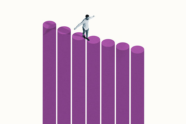 Adventurous investment trust portfolio investor studying performance 600