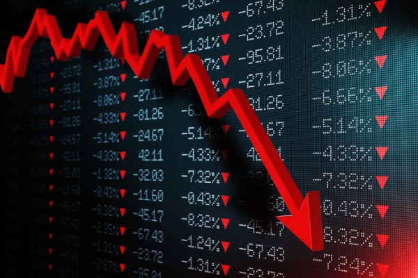 stock market crash chart sell down arrow 600