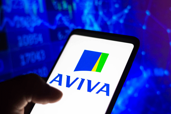 Aviva logo on a smartphone 600