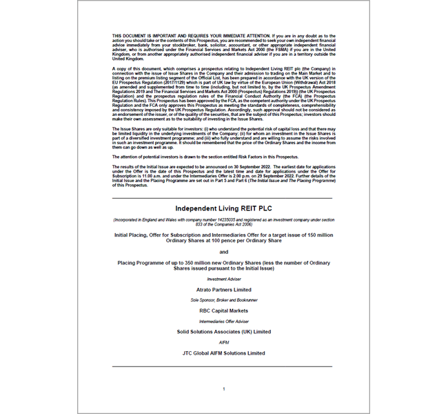 LIVE - Prospectus image