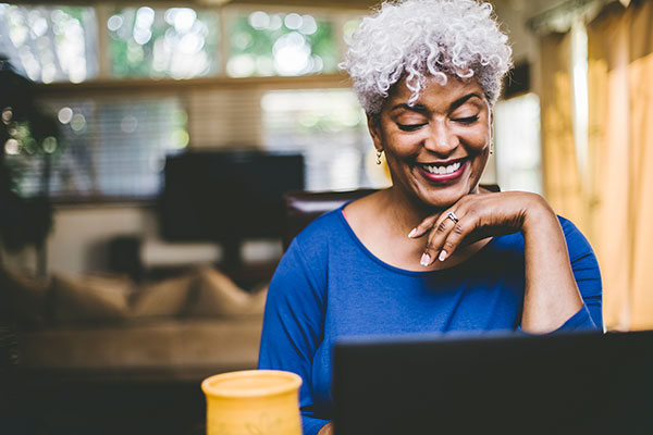 Woman considering pension options 600