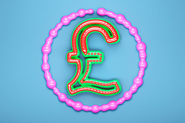 Colourful pound symbol