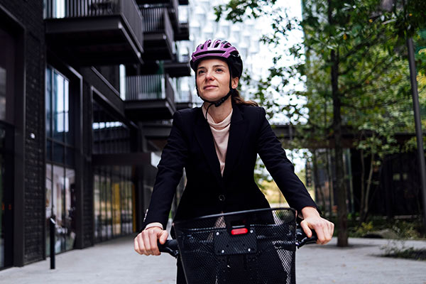Woman on an e-bike 600