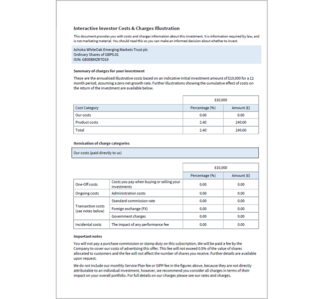 AWEM - Cost Disclosure image