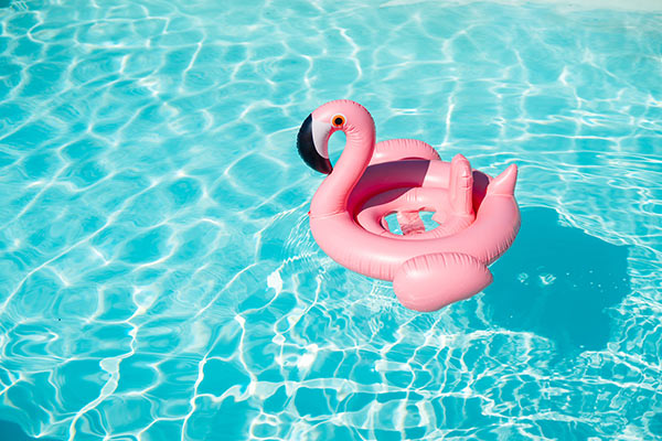 A buoyant float in a swimming pool 600