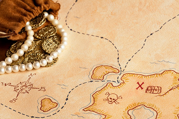 X marks the spot on a treasure map 600