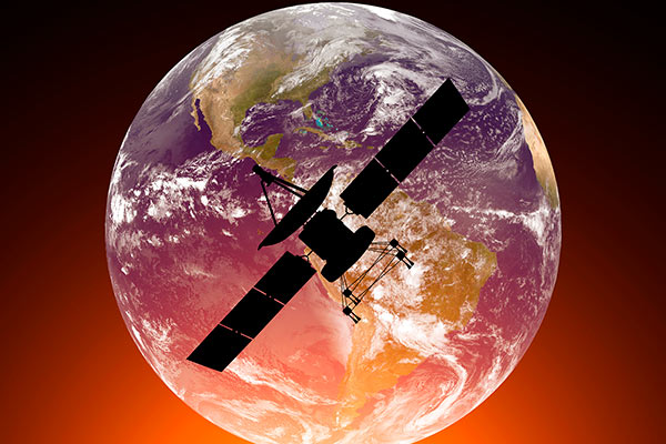 Communications satellite in space 600