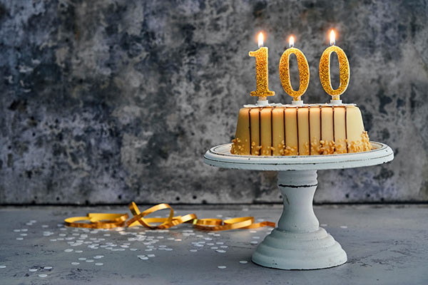 Birthday cake for turning 100