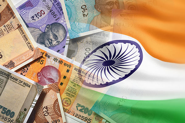 Indian flag and currency 600