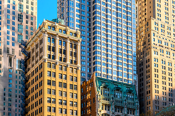 Financial buildings New York 600