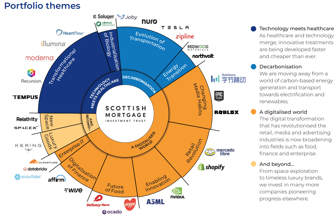 Scottish Mortgage portfolio themes chart