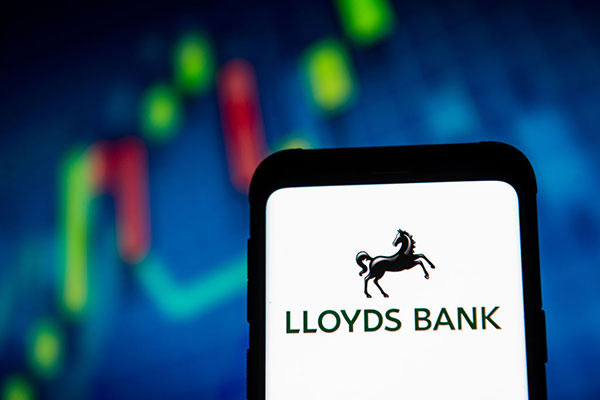 Lloyds Bank logo on a mobile phone