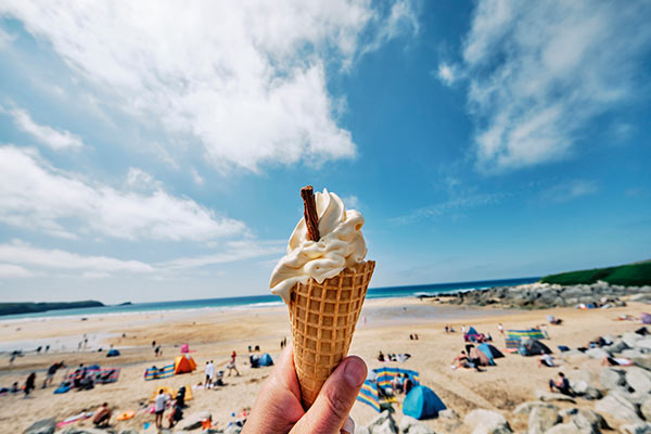 Ice cream on a UK beach