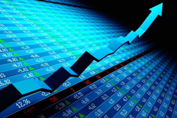 stock market chart arrow up 600