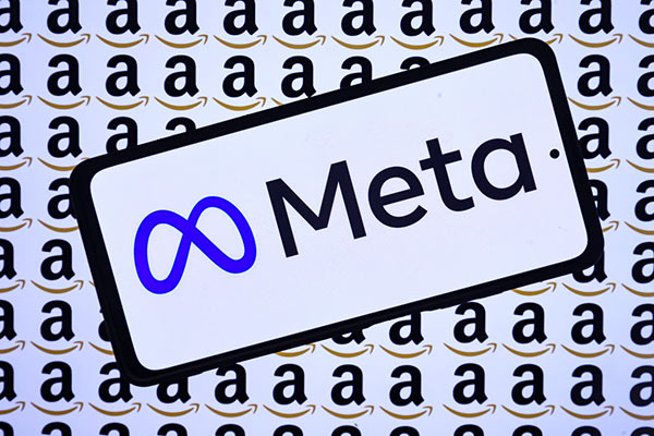Meta and Amazon logos 600