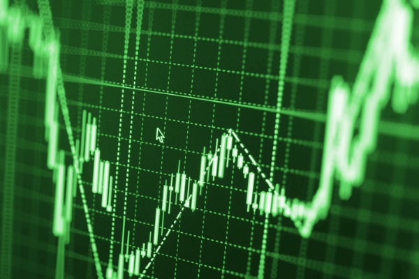 stock market chart green 600