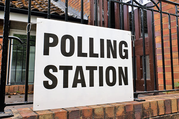 Polling station sign 600