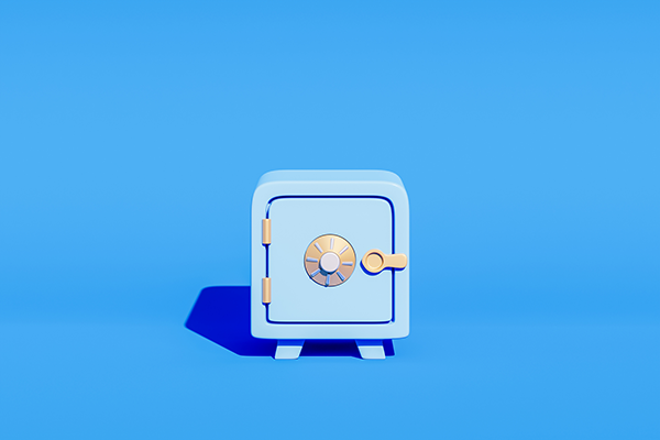 A small blue safe Getty