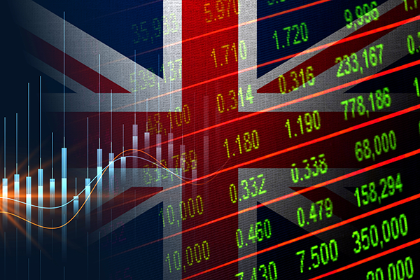 Union flag and stock market figures Getty