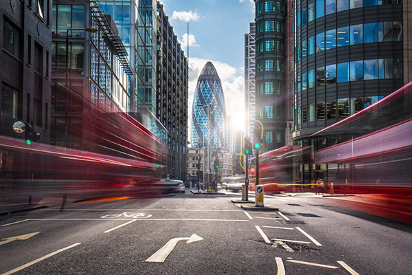 Picture of a street in London's financial district