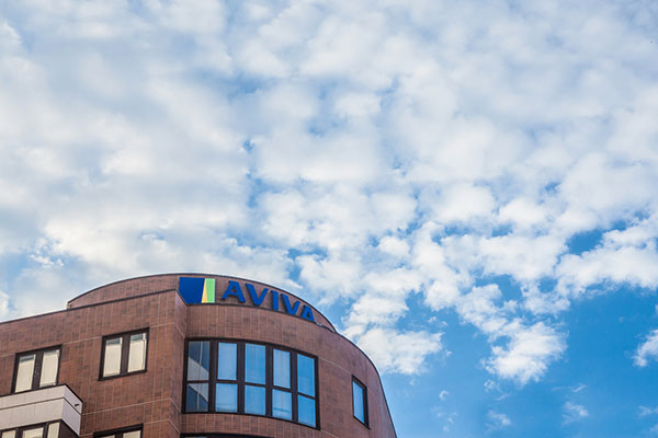 Aviva logo on a building