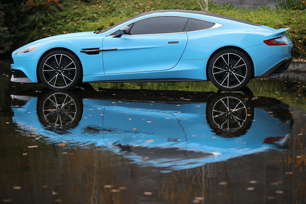 A blue Aston Martin Getty