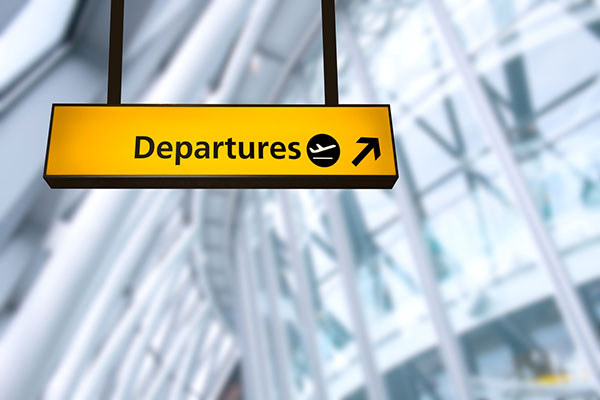 Departures sign at an airport 600