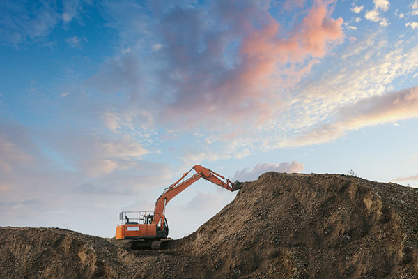 A digger at a mining site