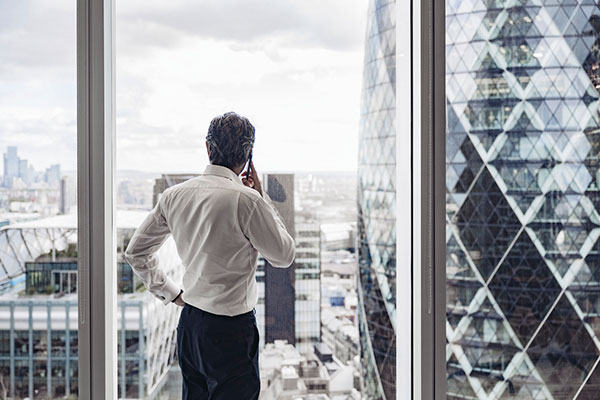 A businessman in a London office 