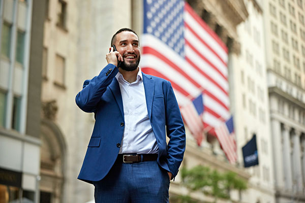 An investor on Wall Street, 'buy America' concept