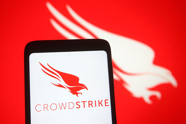 Crowdstrike logo on a smartphone Getty