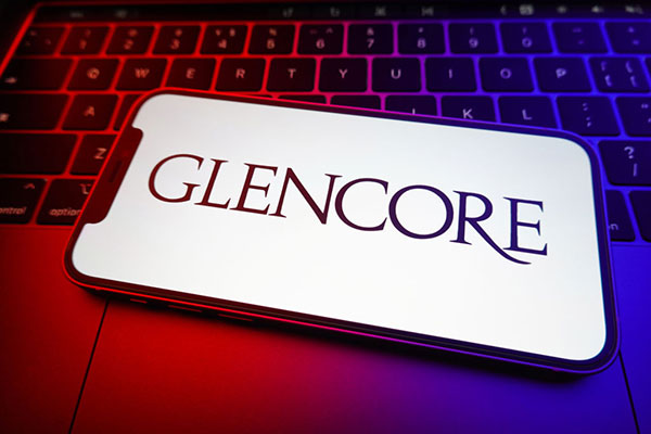 Glencore logo on a smartphone Getty