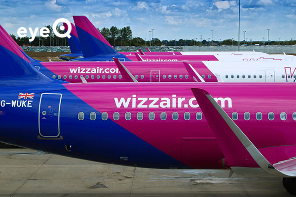 eyeQ Wizz Air planes on the runway