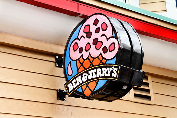 Ben & Jerry's sign on a shop new