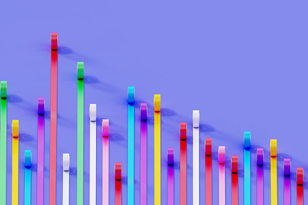 Colourful bar chart showing performance