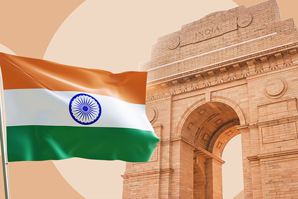 abrdn images of India flag beside India Gate