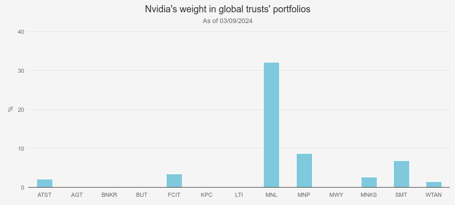 Nvidia's weight in global trust portfolios 